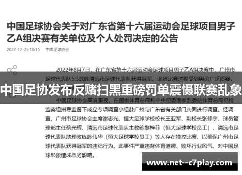 中国足协发布反赌扫黑重磅罚单震慑联赛乱象 中国足协发布反赌扫黑重磅罚单震慑联赛乱象